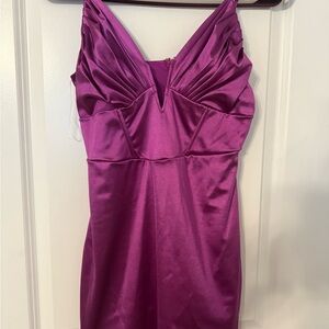 Purple Satin Dress